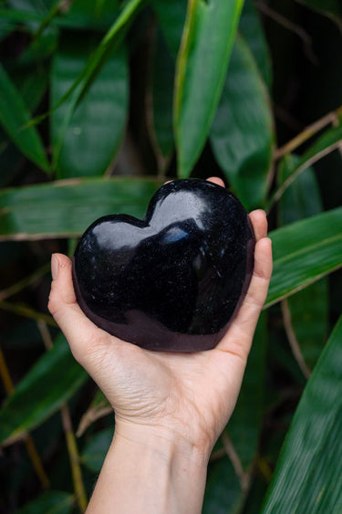 Black Tourmaline Polished Heart
